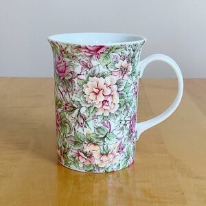 Churchill Fine Bone China Pink Floral Mug – Made in England – Chintz Cottage